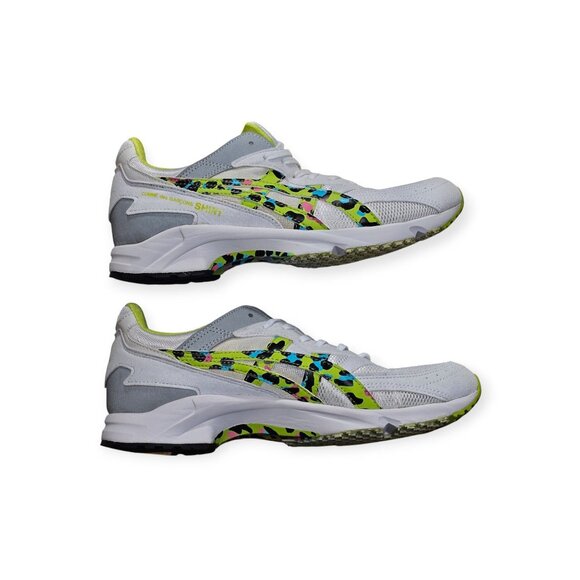 Comme Des Garçons Shirt X Asics Tarther SC Sneakers White Lime Green Print Mens - Picture 7 of 8